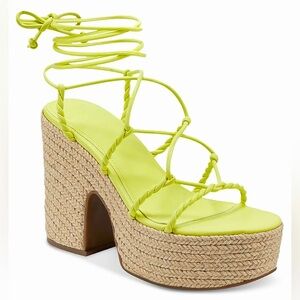 Marc Fisher LTD Oliver Lace Up Espadrille Platform Sandals Size Size 10M